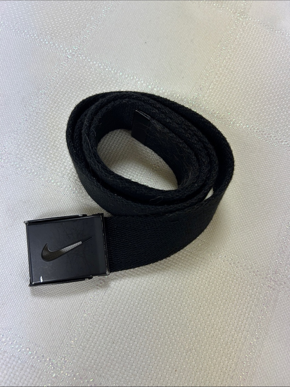 Nike Black Webbing Belt with Swoosh Buckle